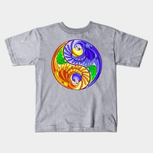 Yin Yang Macaw Parrot Zen Sign Kids T-Shirt